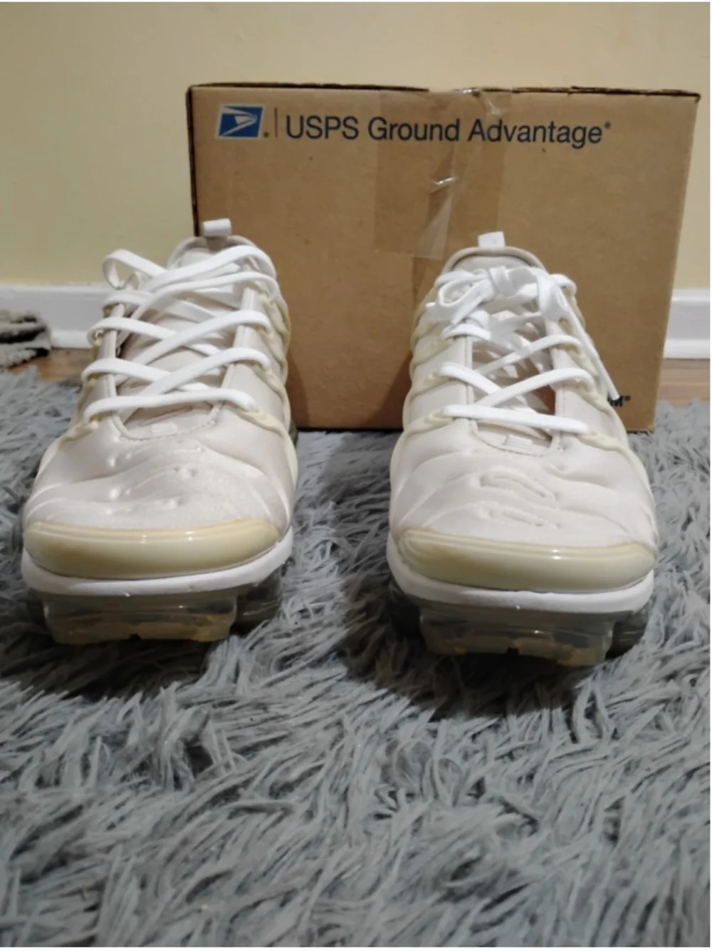 Nike Air VaporMax Plus Men Size 11.5 White Pure Platinum Sneakers 924453-100